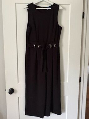 Apt. 9 Black Sleeveless Jumpsuit with Grommet Belt
